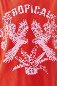 T-shirt Tropical en coton - Rouge