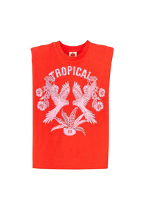 T-shirt Tropical en coton - Rouge
