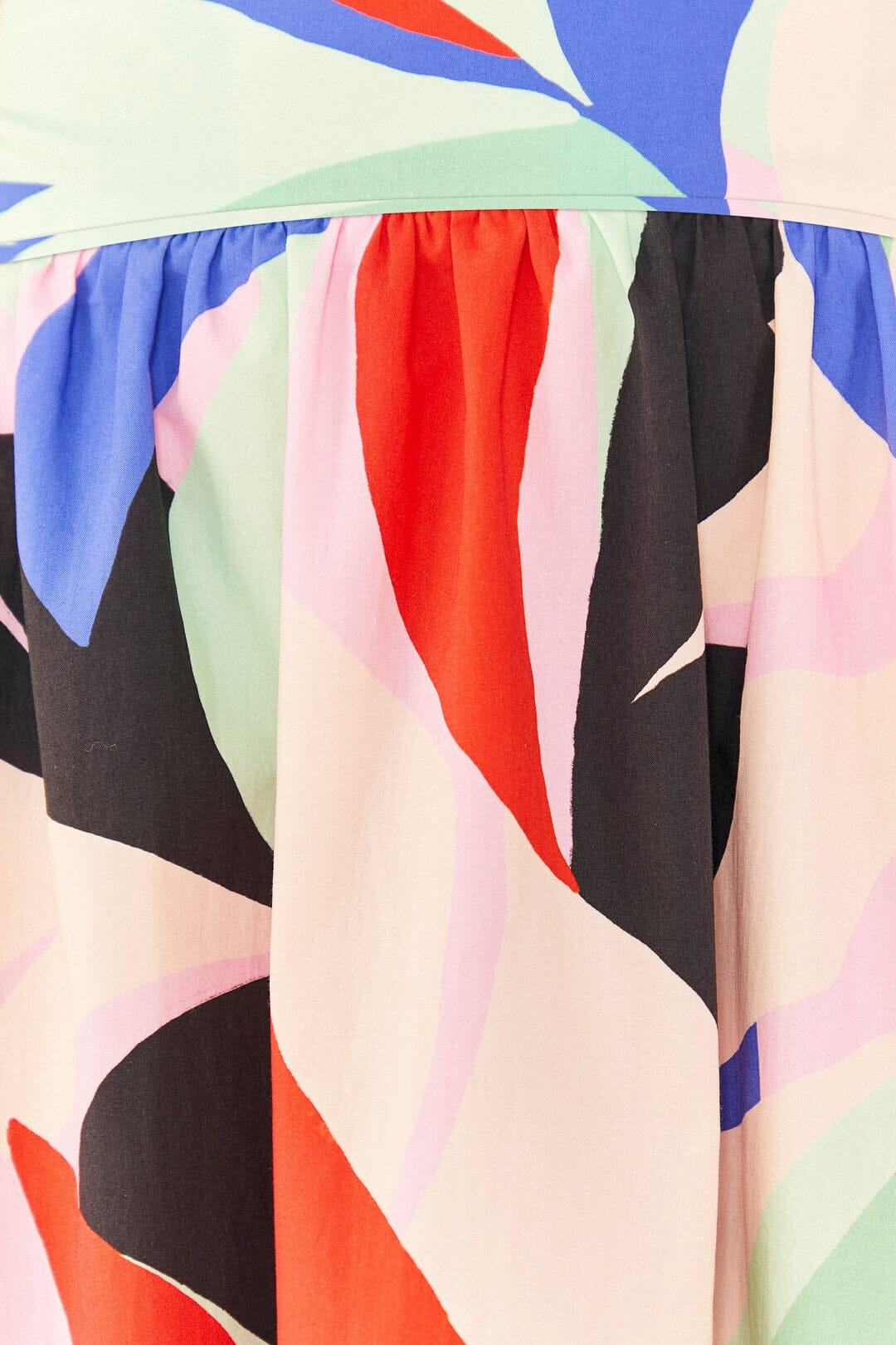 Jupe midi Colorful Monstera en coton - Rose