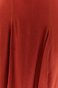 Robe longue asymétrique à bandeau - Rouge