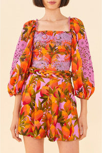 Short Mango Macaws en lin - Orange