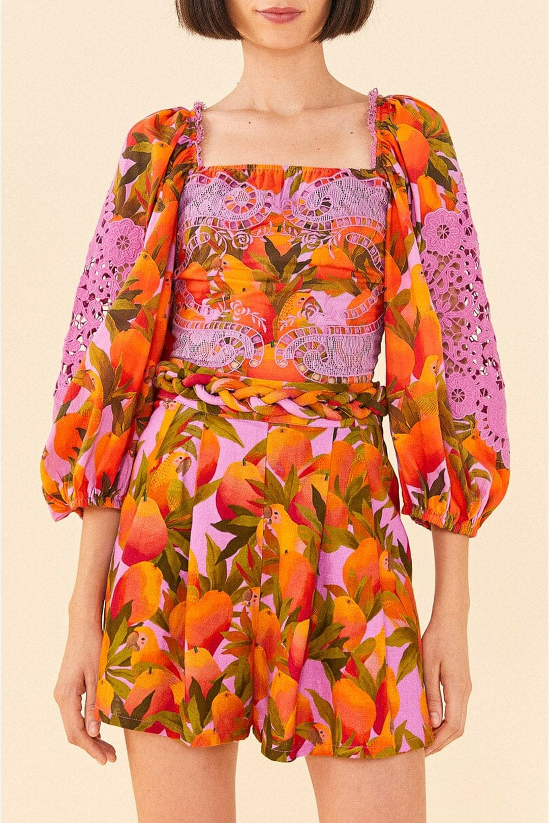 Short Mango Macaws en lin - Orange