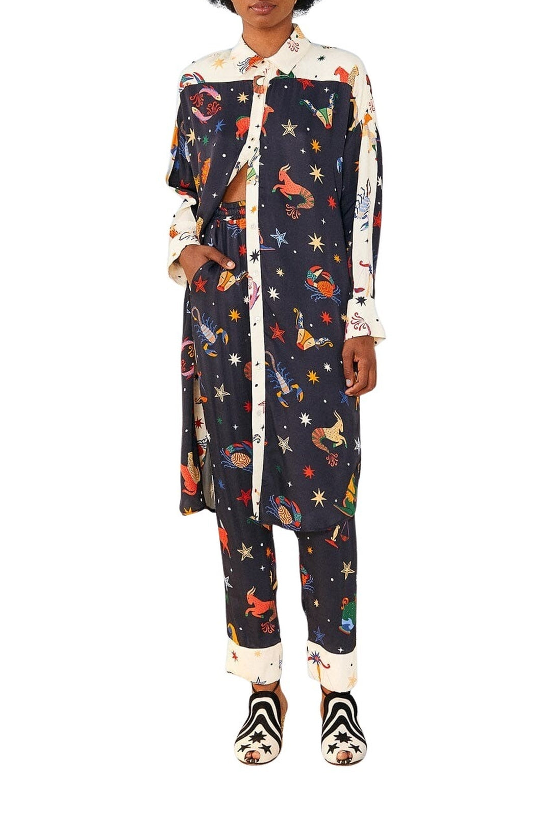Robe midi nuisette Zodiac - Noir