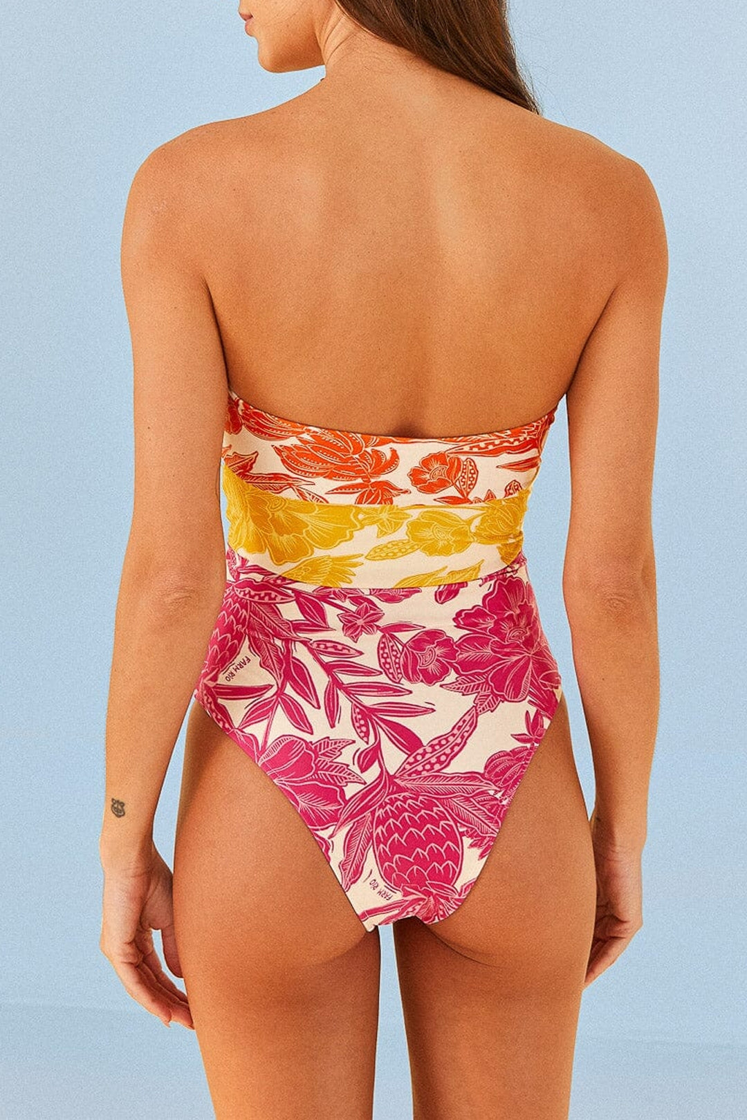 Maillot de bain une pièce Tropical Woodcut - Multicolore