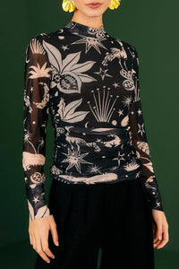 Blouse Cerrado Sky en tulle - Noir