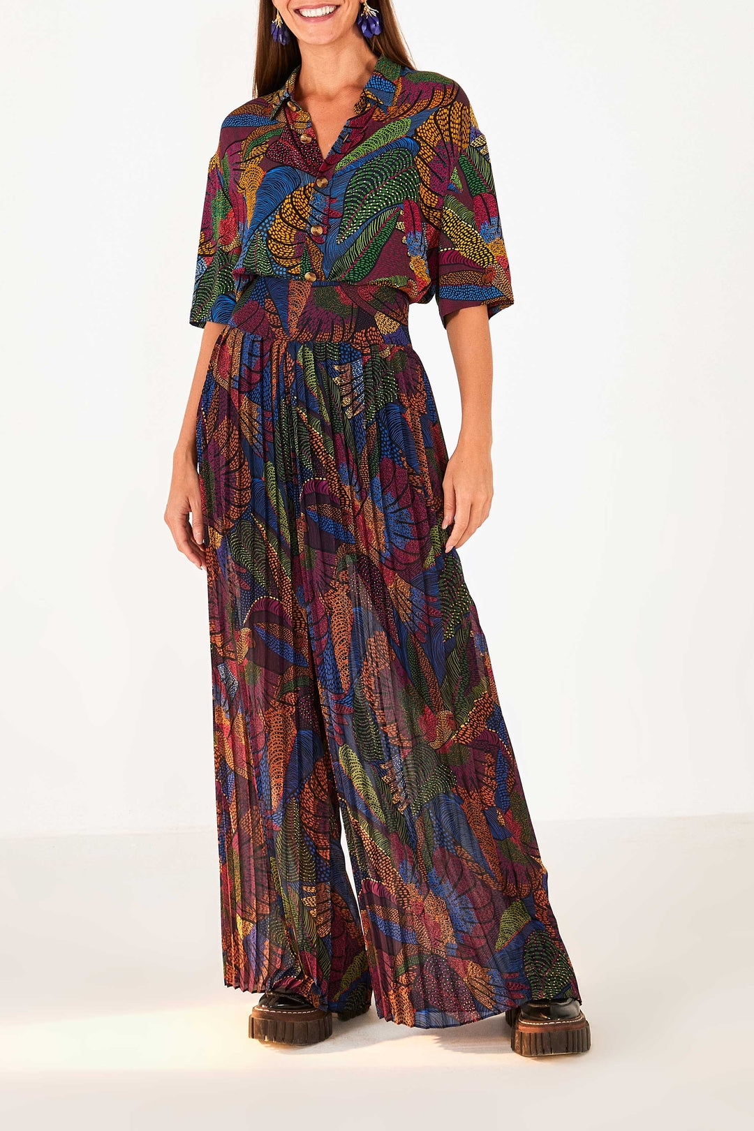 Chemise Dotted Macaws en coton - Multicolore
