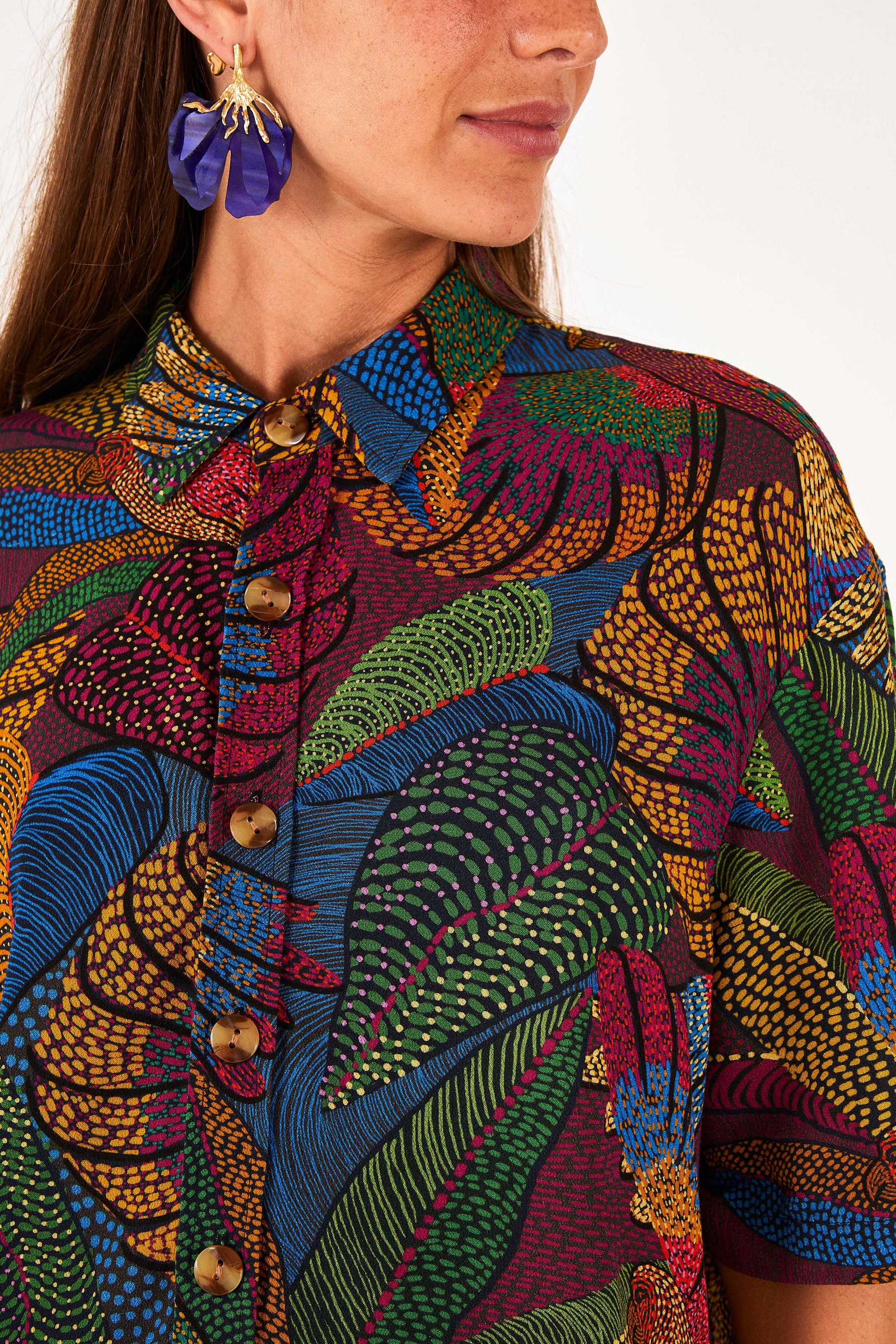 Chemise Dotted Macaws en coton - Multicolore