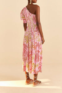 Robe longue à motifs homards - Rose