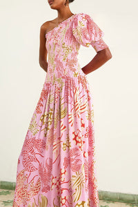 Robe longue à motifs homards - Rose