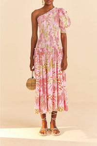 Robe longue à motifs homards - Rose