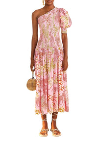 Robe longue à motifs homards - Rose