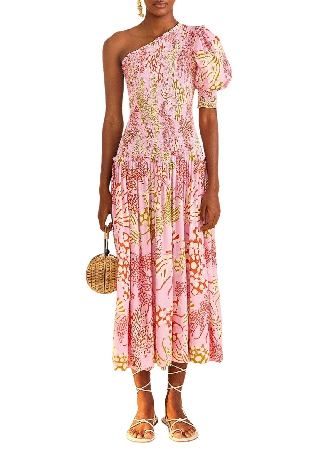 Robe longue à motifs homards - Rose