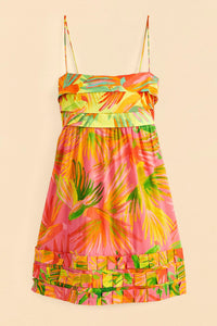 Robe courte Painted Birds en coton - Multicolore
