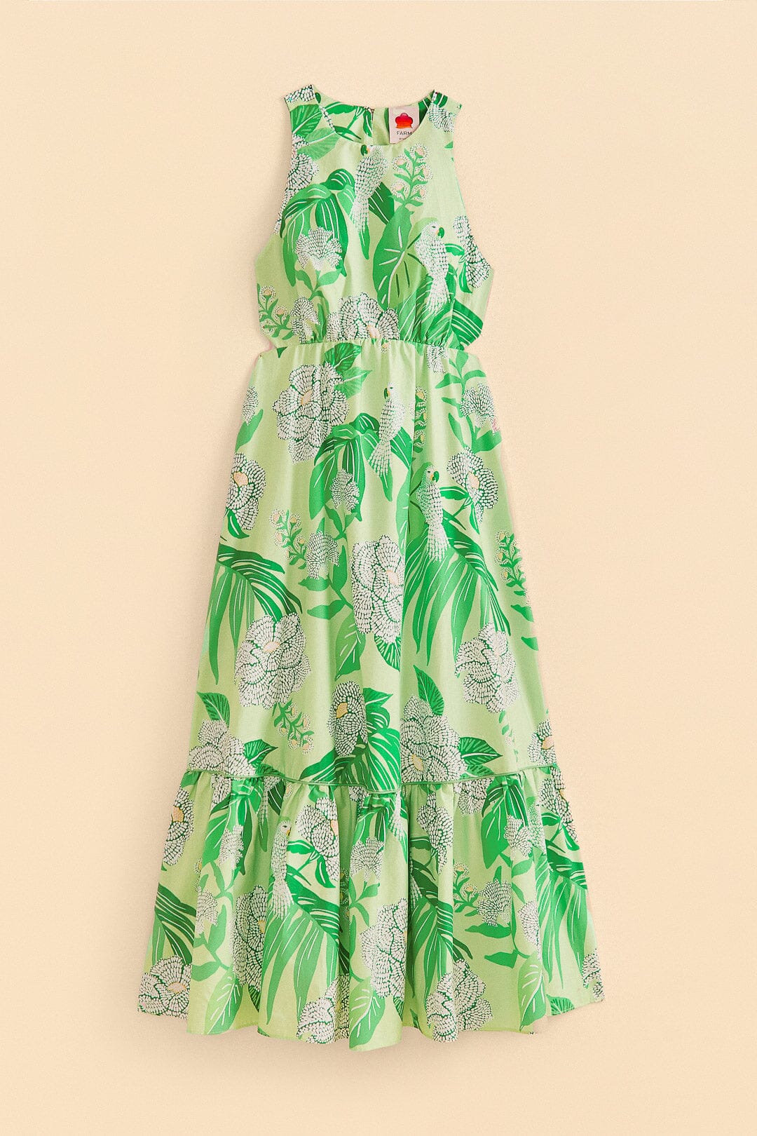 Robe longue Dewdrop Floral en coton - Vert