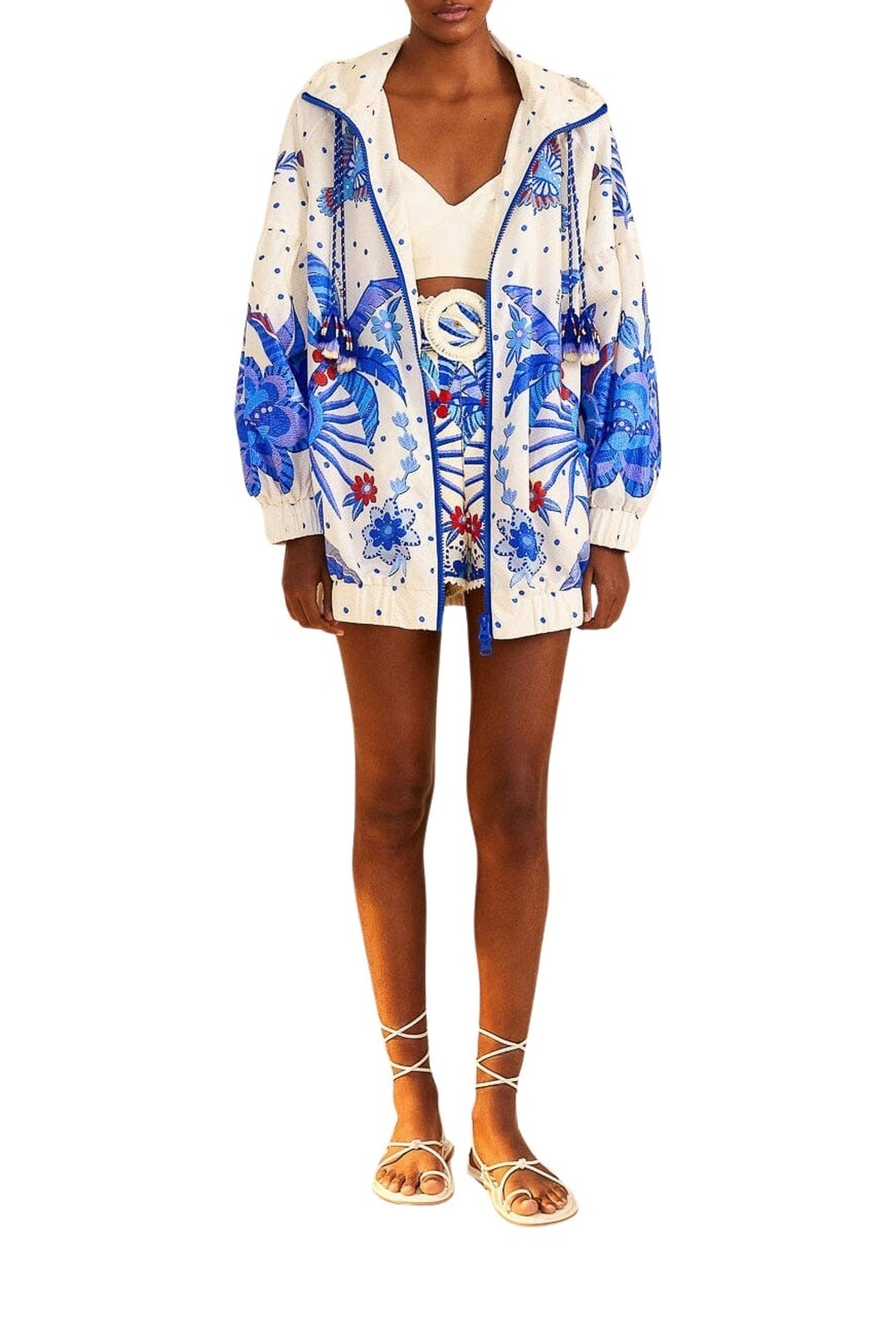 Short Jungle Chic en coton - Bleu