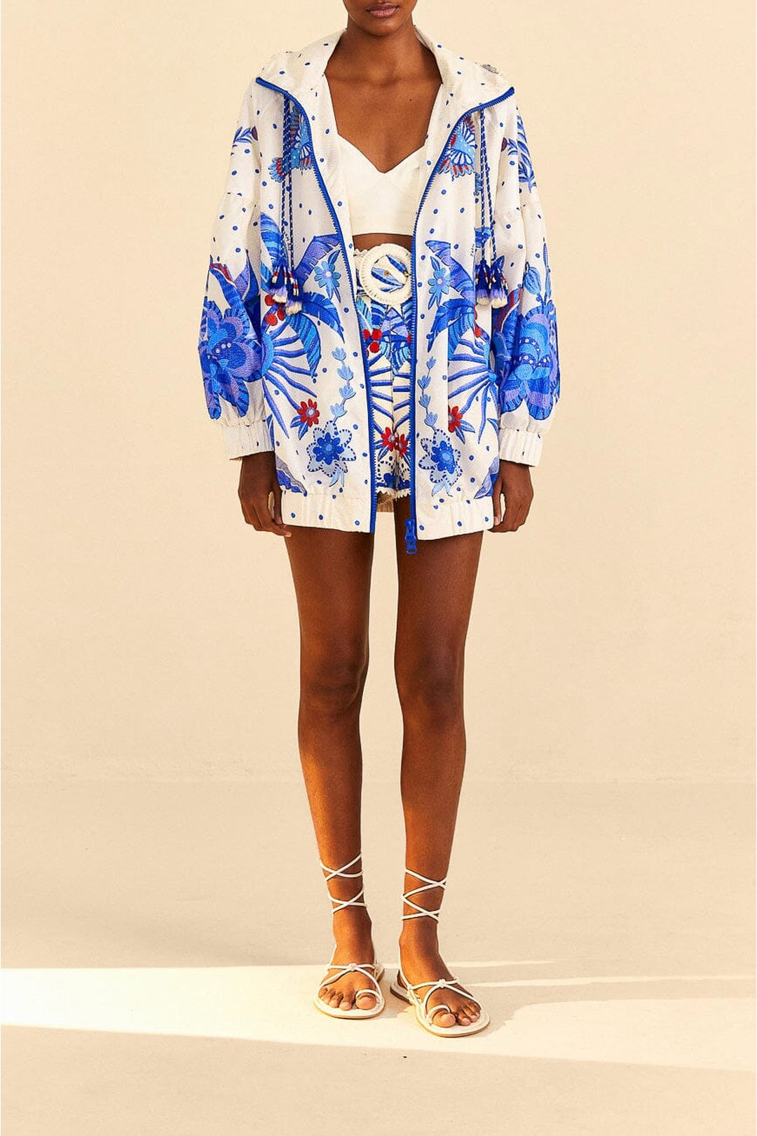 Short Jungle Chic en coton - Bleu