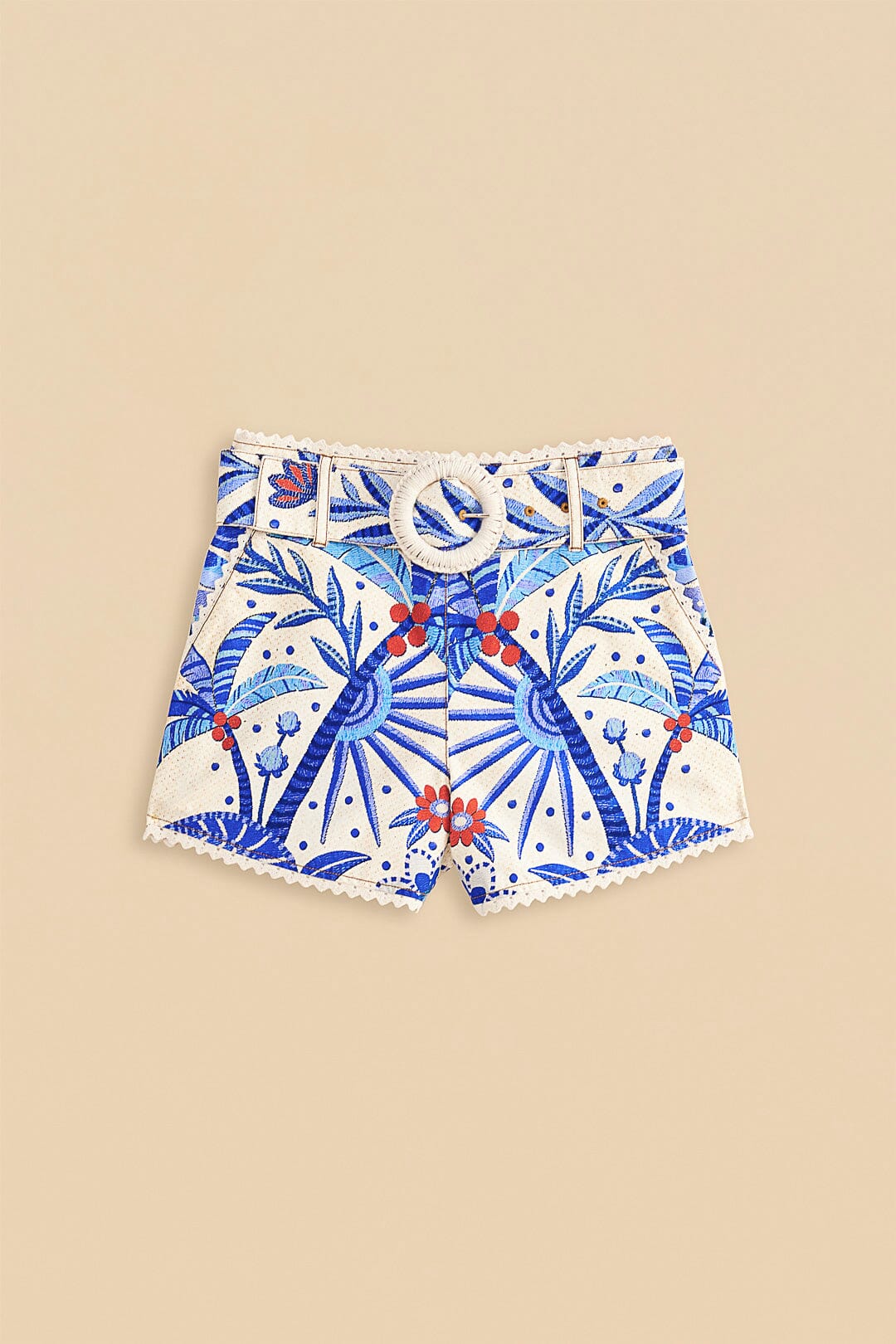 Short Jungle Chic en coton - Bleu