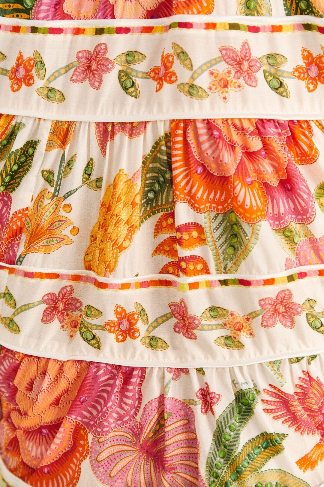 Robe courte Macaw Bloom en coton - Orange