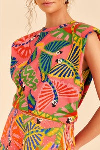 T-shirt Graphic Macaws en coton - Orange