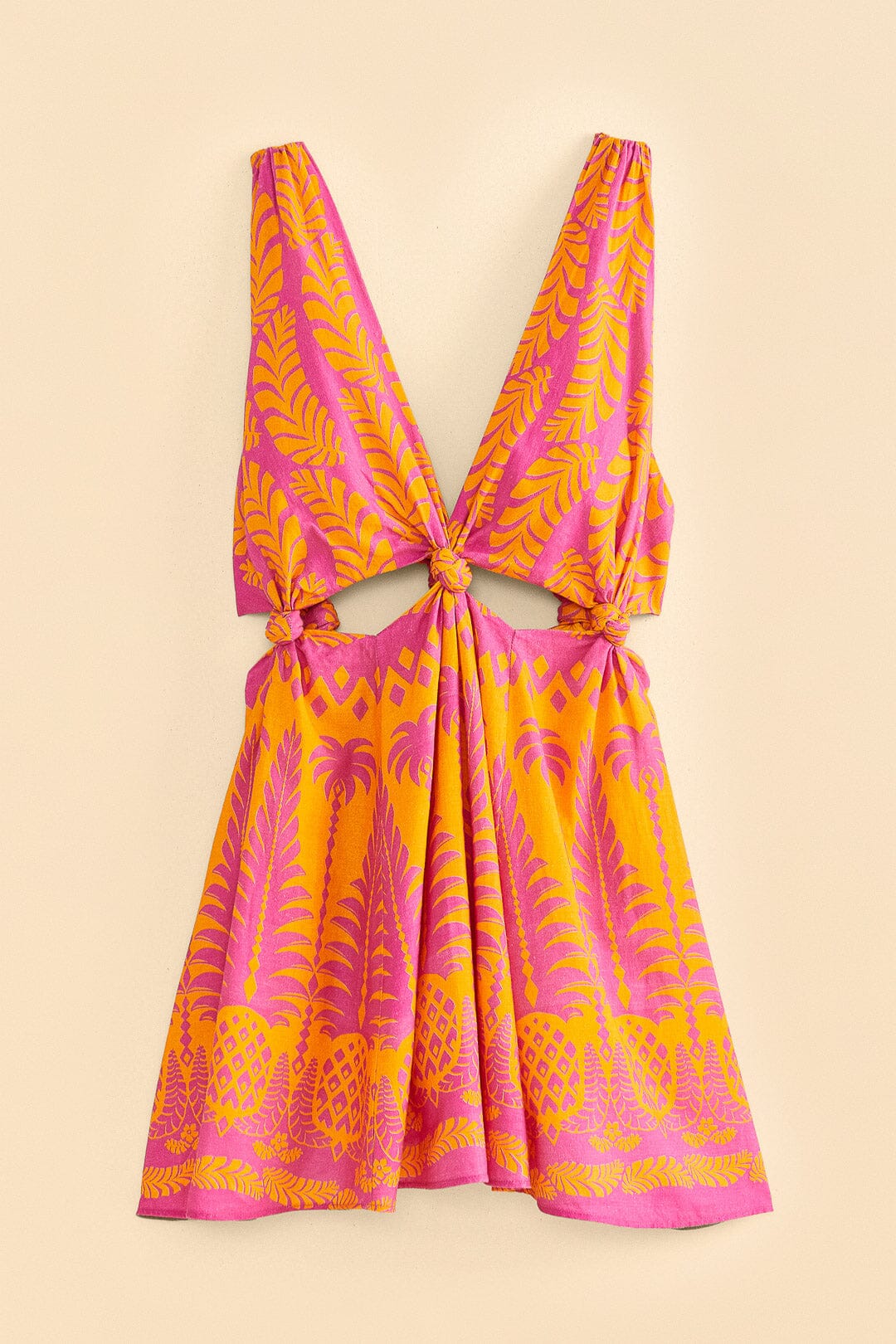 Robe courte Ananas Love en lin - Orange