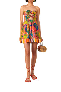Robe courte Graphic Macaws en coton - Multicolore