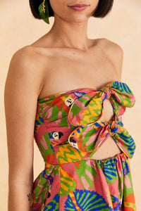 Robe courte Graphic Macaws en coton - Multicolore