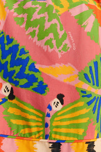 Robe courte Graphic Macaws en coton - Multicolore