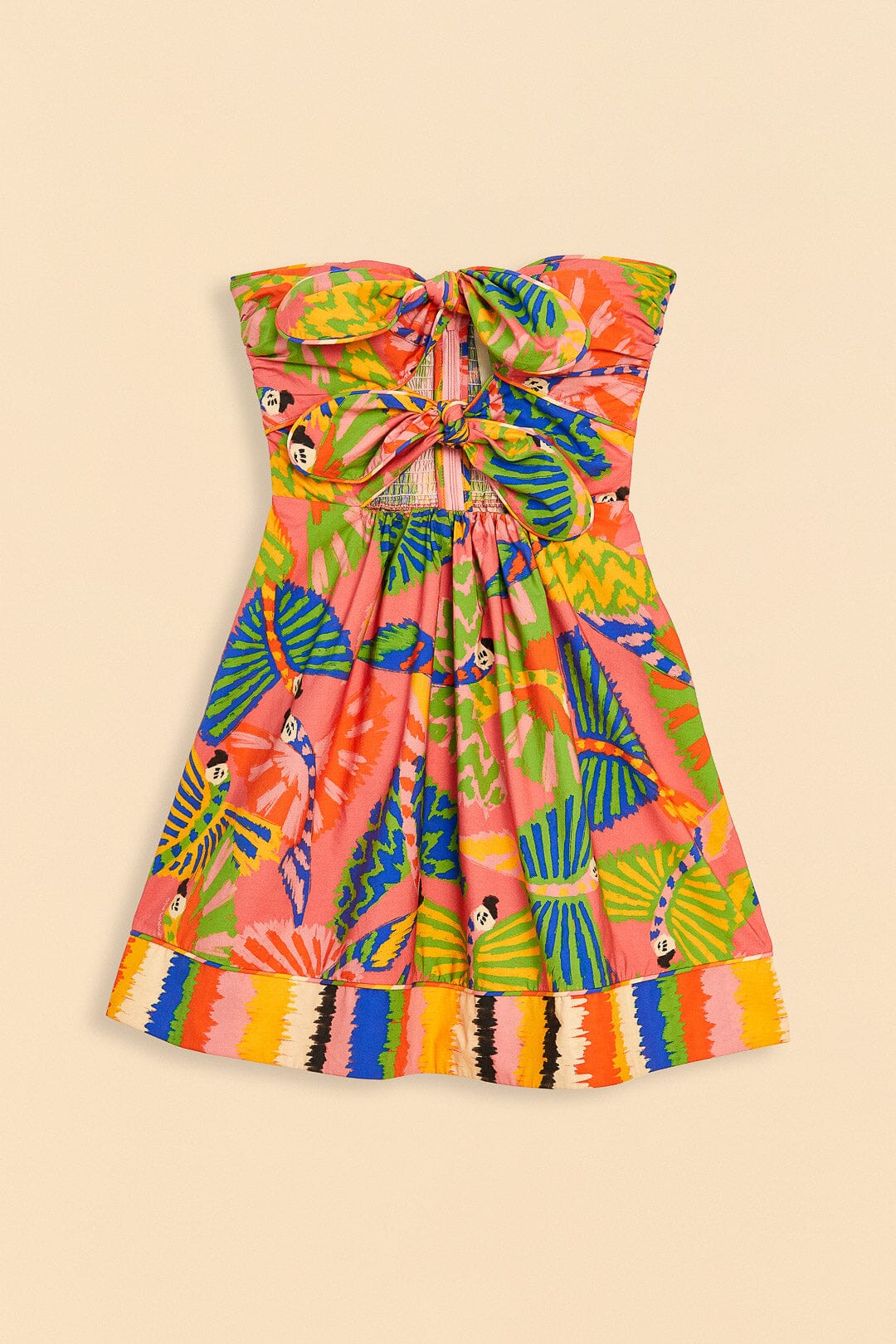 Robe courte Graphic Macaws en coton - Multicolore