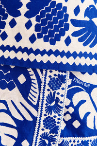 Mini jupe Jungle Scarf en lin - Bleu