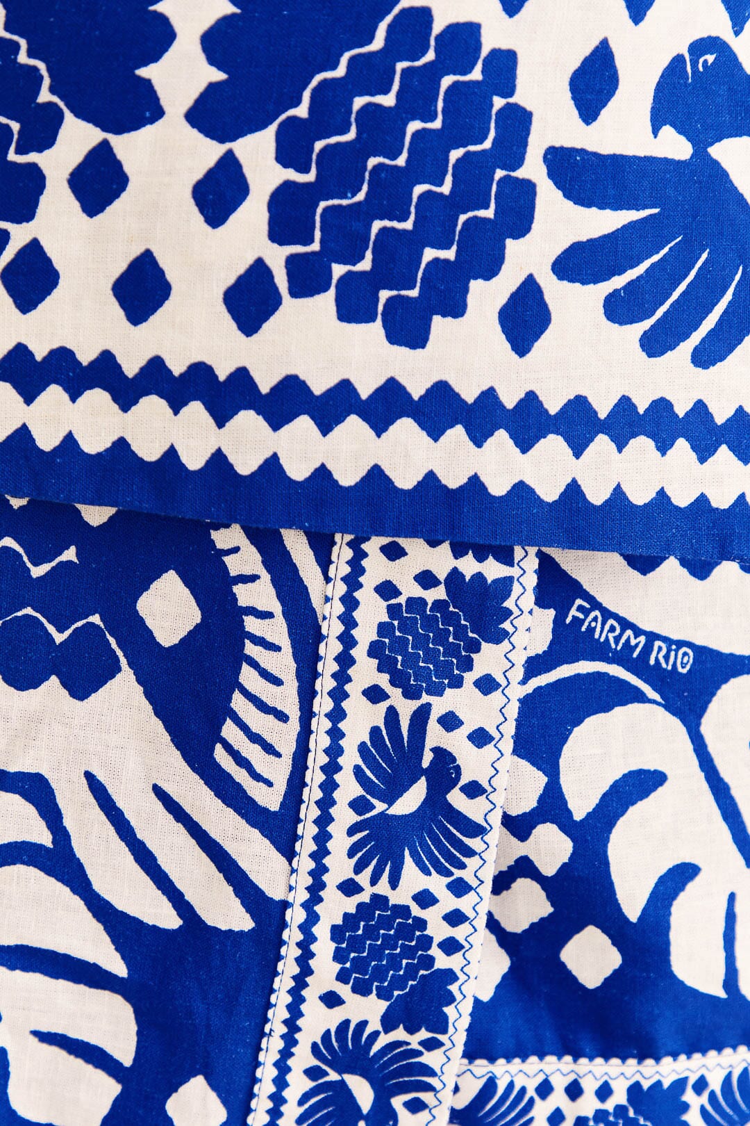 Mini jupe Jungle Scarf en lin - Bleu