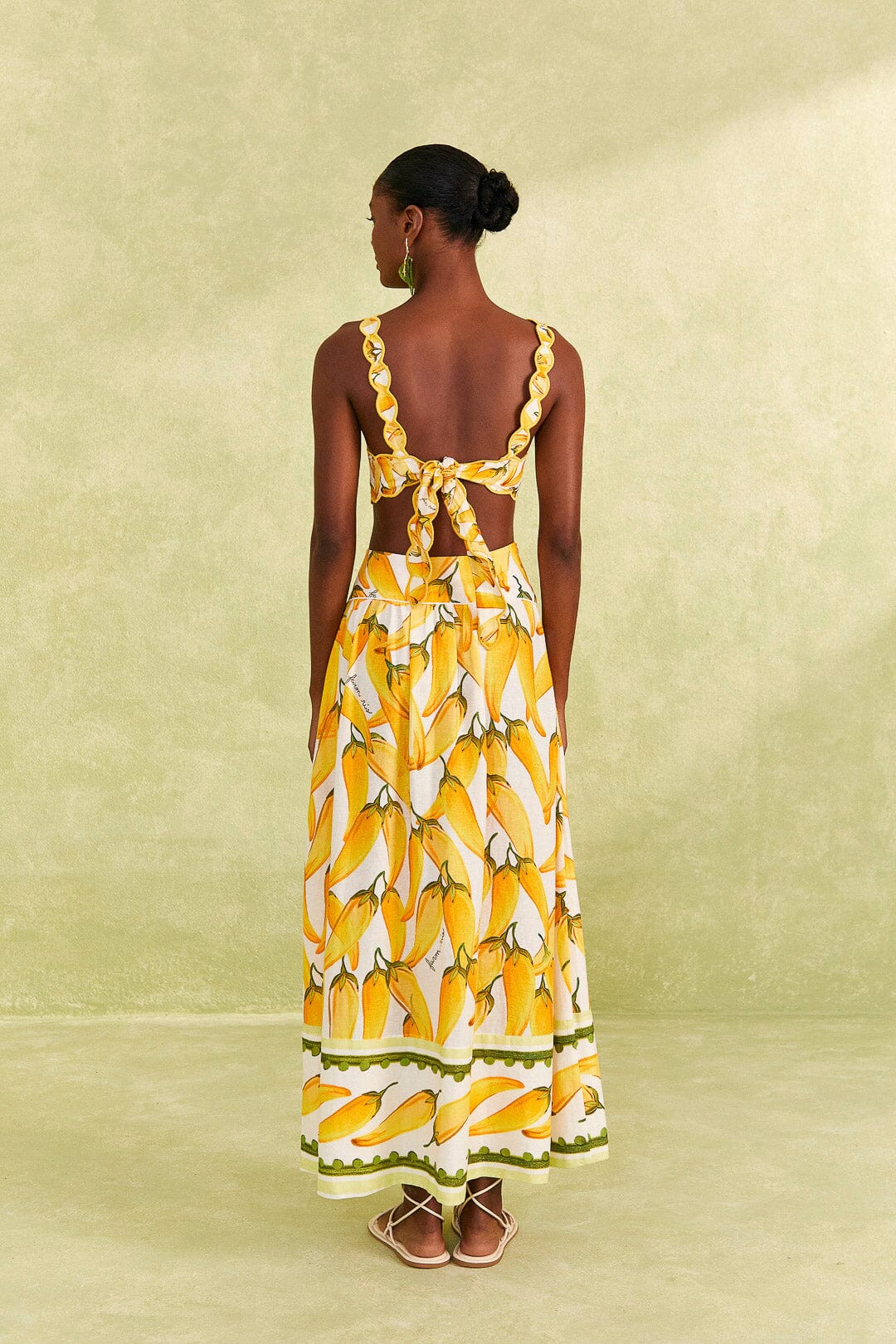 Jupe longue Peppers en lin - Jaune