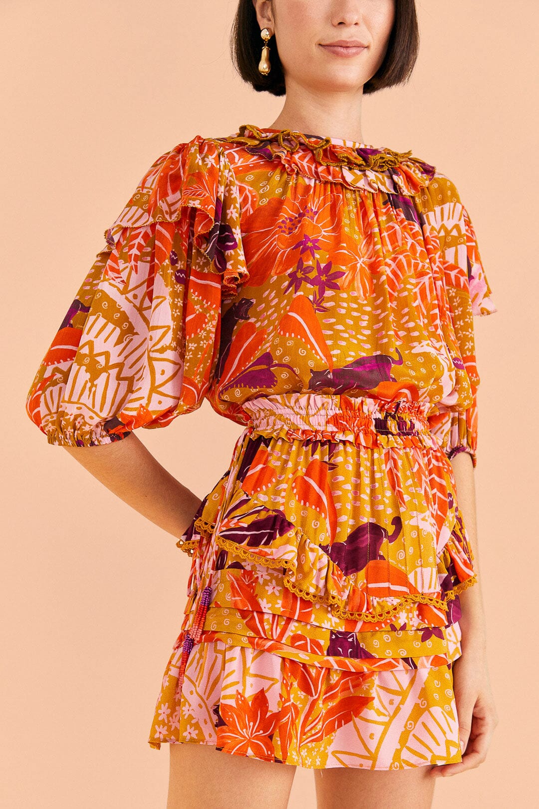 Mini jupe Jungle Panther - Orange