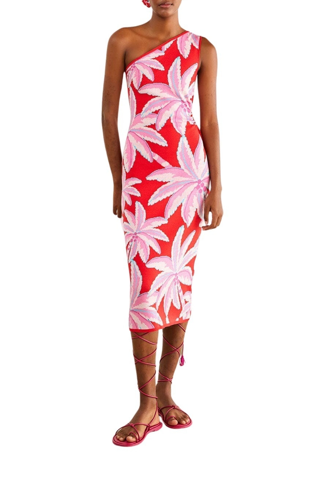 Robe longue Coconut Tree en maille - Rouge