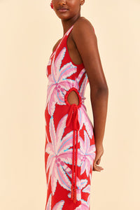 Robe longue Coconut Tree en maille - Rouge