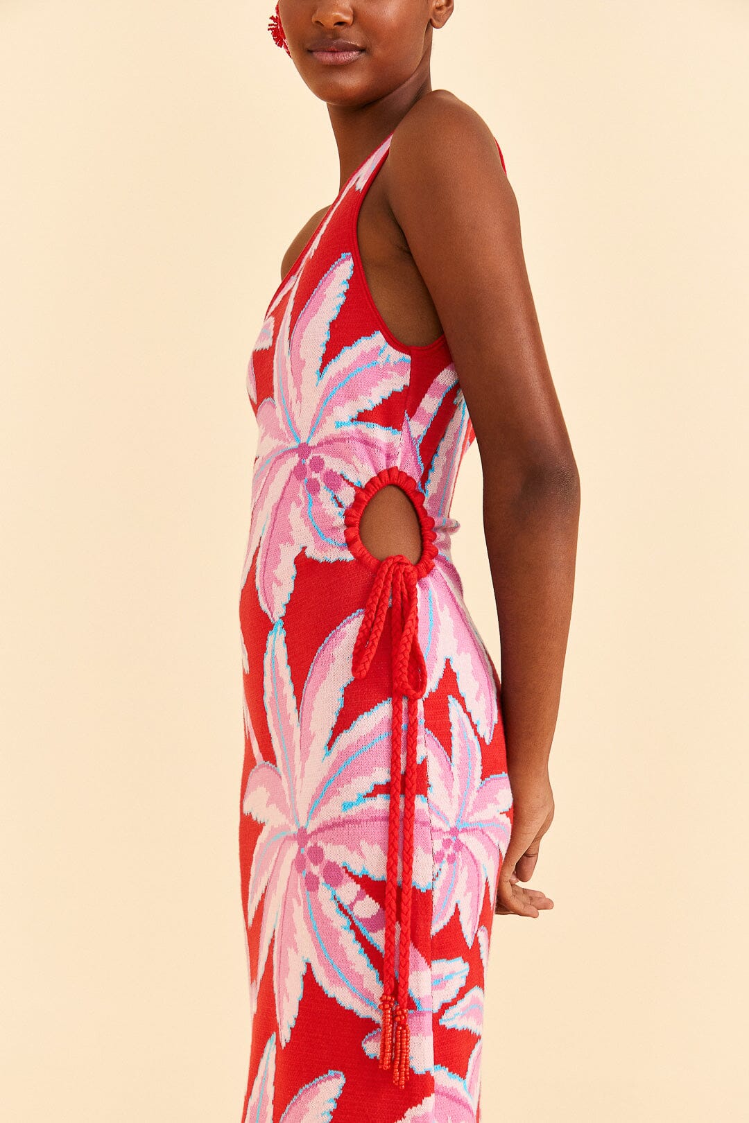 Robe longue Coconut Tree en maille - Rouge