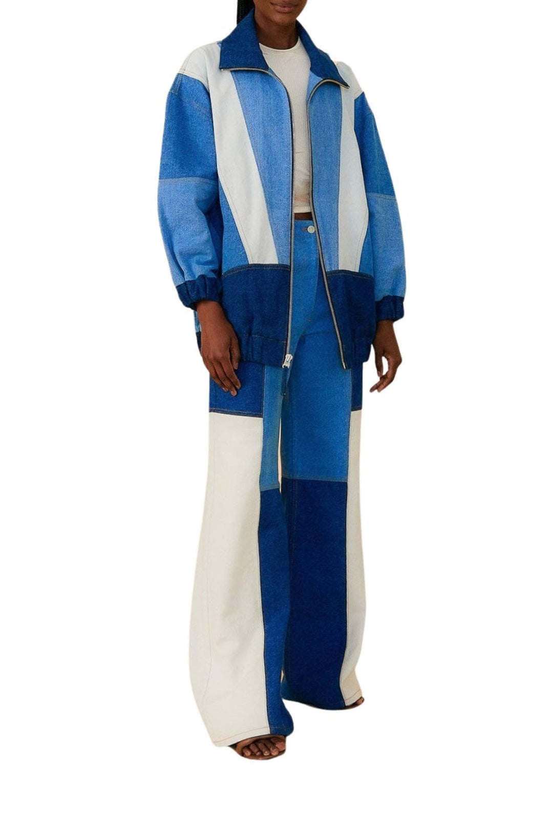 Veste en denim ajourée - Bleu