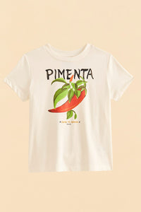 T-shirt Peppers en coton - Blanc & vert