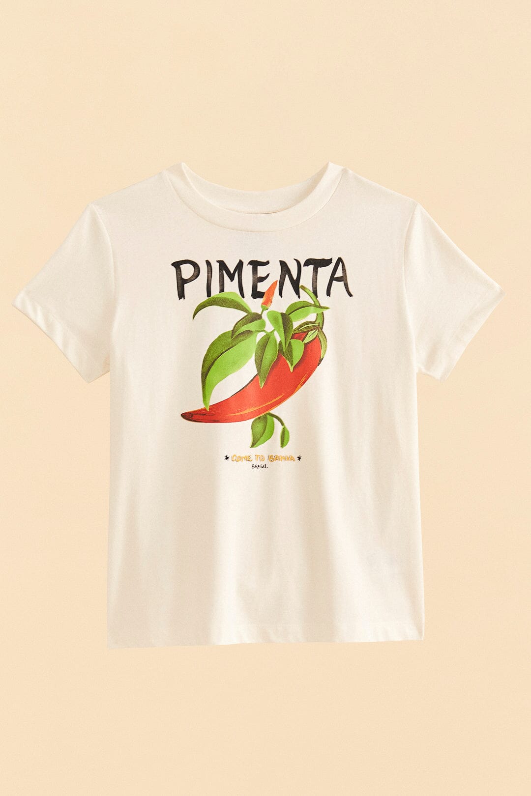 T-shirt Peppers en coton - Blanc & vert