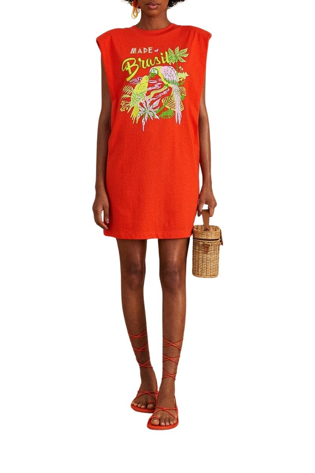 Robe courte Brasil en coton - Rouge