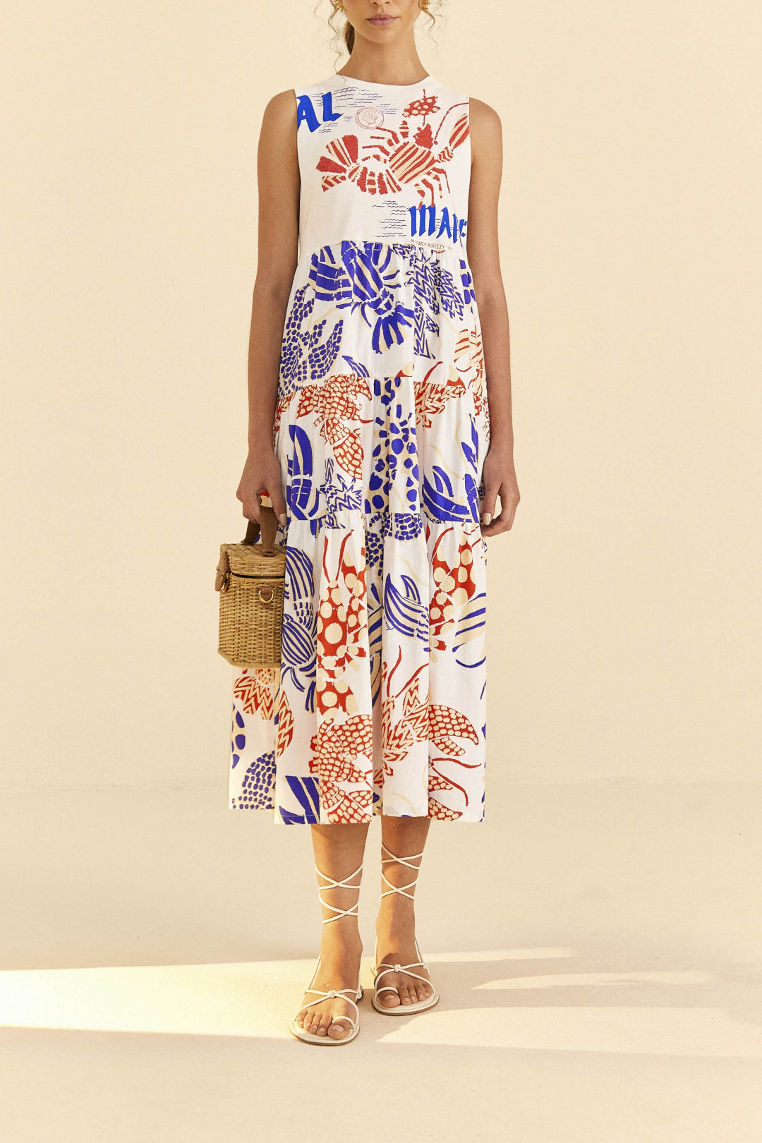 Robe longue Al Mare façon t-shirt en coton - Blanc