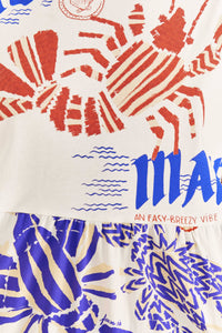 Robe longue Al Mare façon t-shirt en coton - Blanc