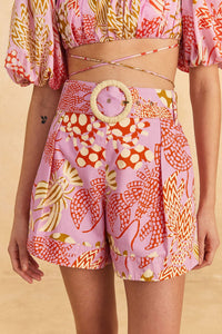 Short à motif homards en coton - Rose