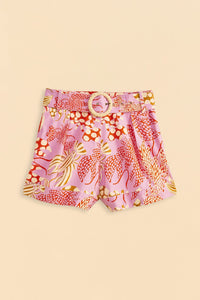 Short à motif homards en coton - Rose