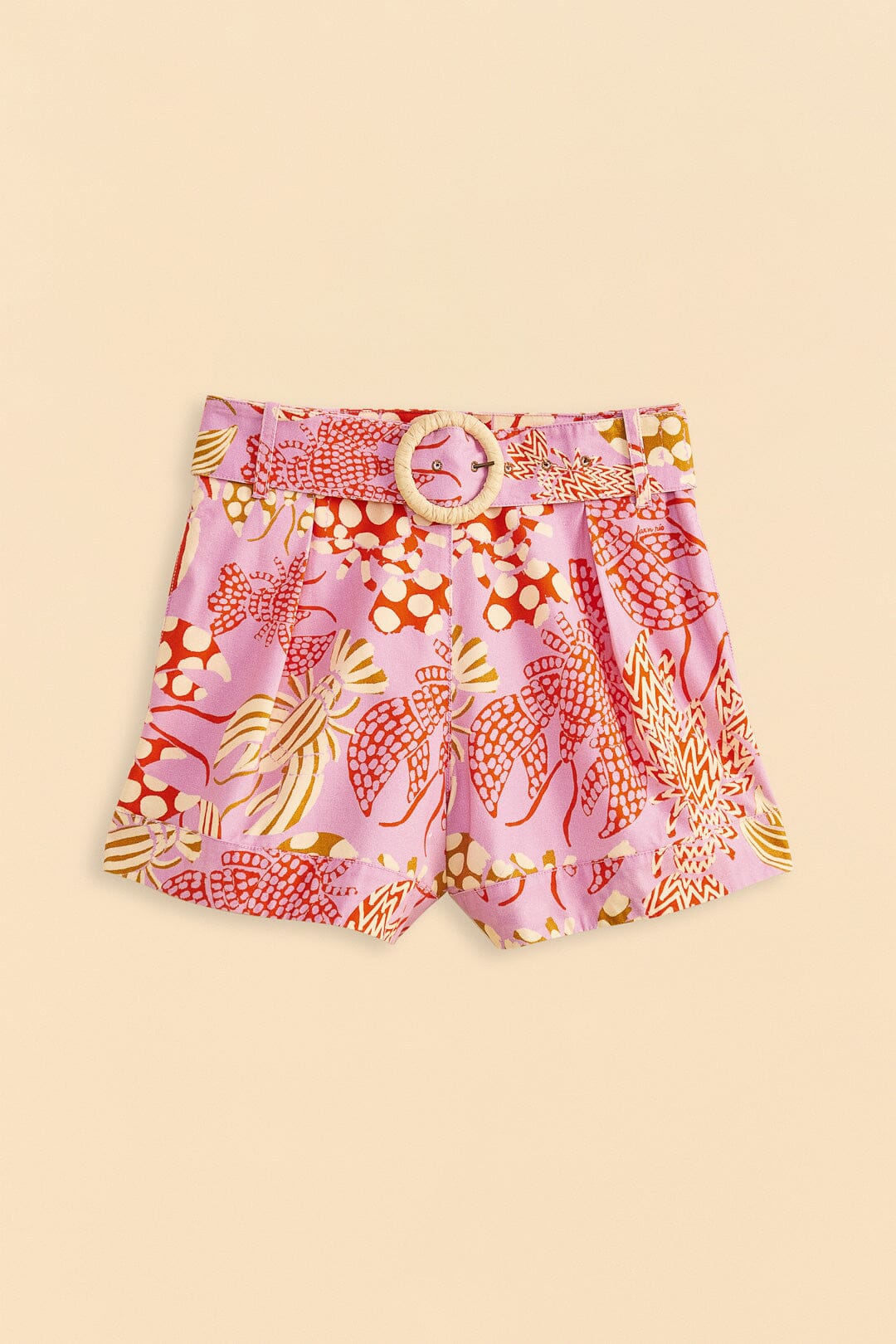 Short à motif homards en coton - Rose