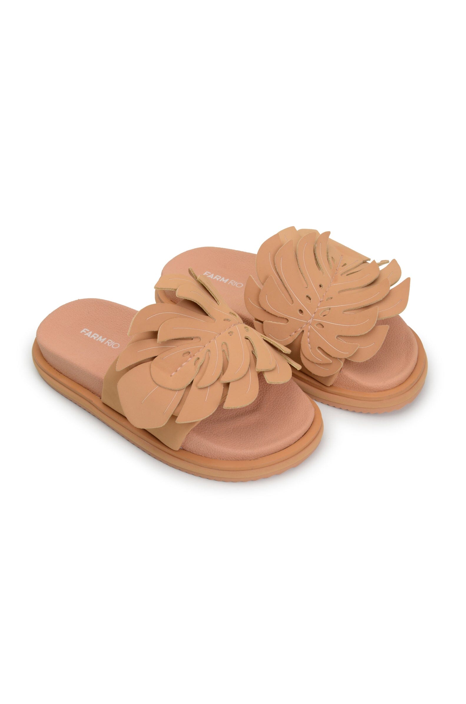 Mules Monstera à empiècement en paille - Beige