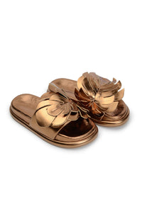 Mules Anatomique Monstera à empiècement - Dore