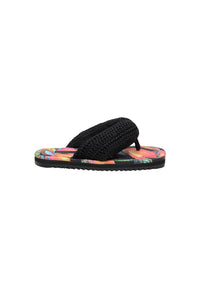 Tongs épaisses crochetées Noix de cajou - Noir