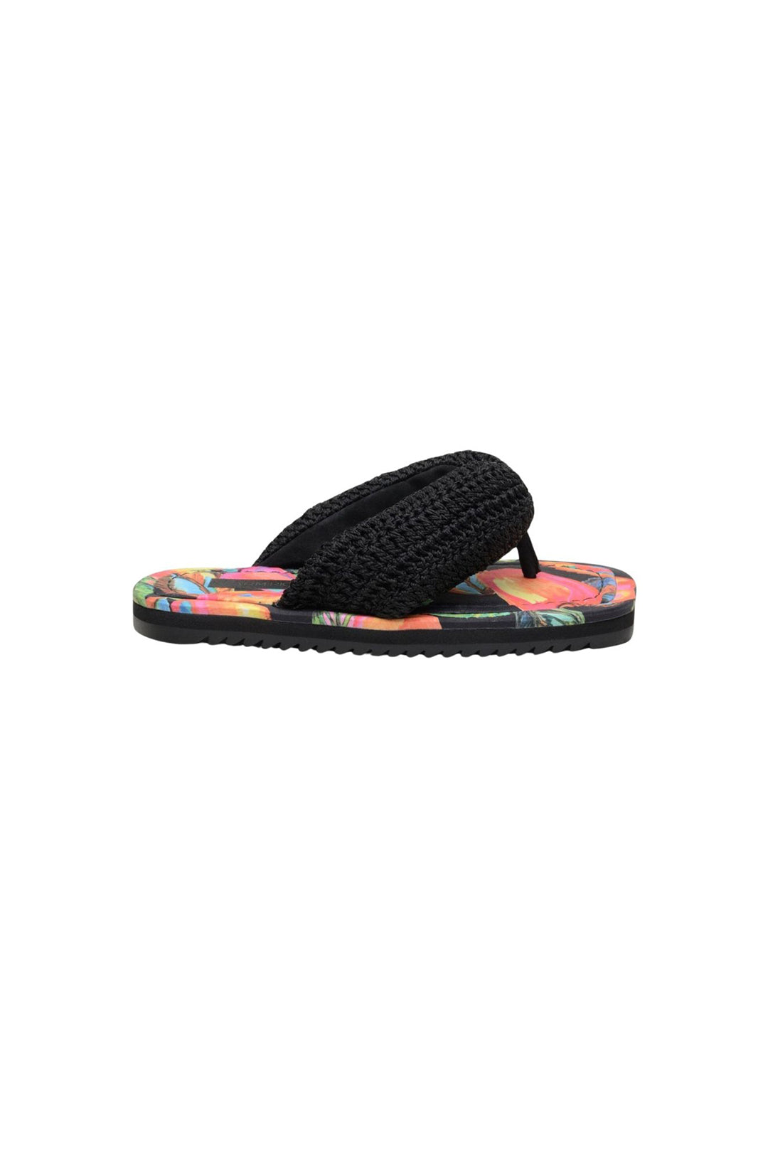 Tongs épaisses crochetées Noix de cajou - Noir