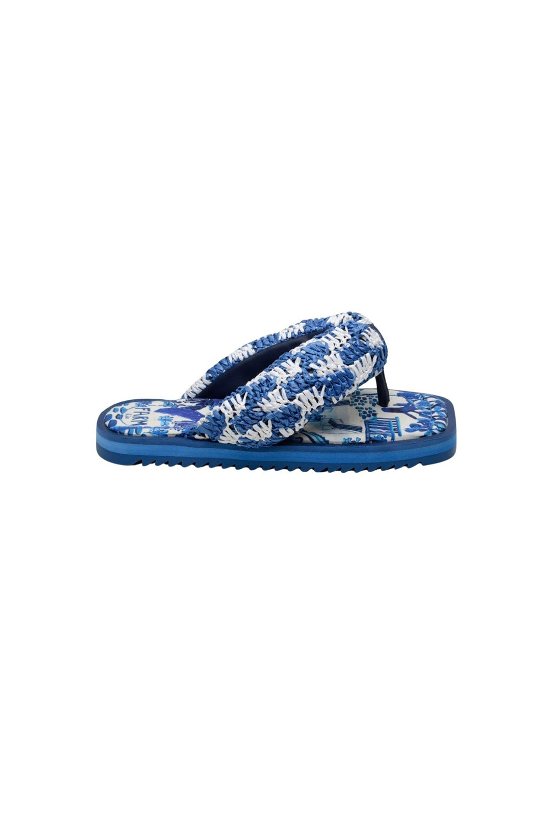 Tongs Sweet Rio en raphia - Bleu