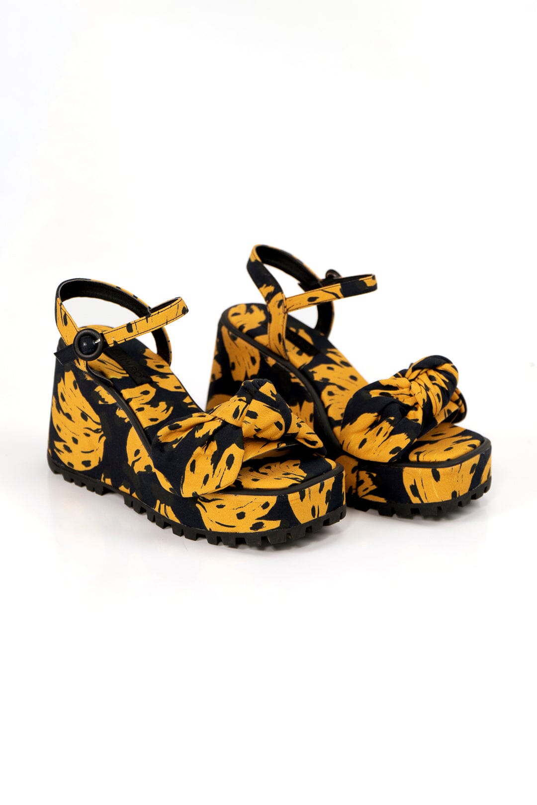 Sandales à plateforme Caramel Bananas en coton - Jaune